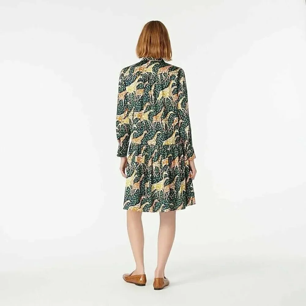 💕J.CREW💕 Shirtdress ~ Giraffes Print XXS NWOT